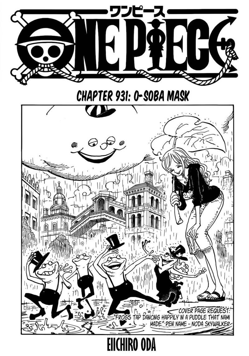 Read Manga One Piece Chapter 931 O Soba Mask Read Manga Online In English Free Manga Reading